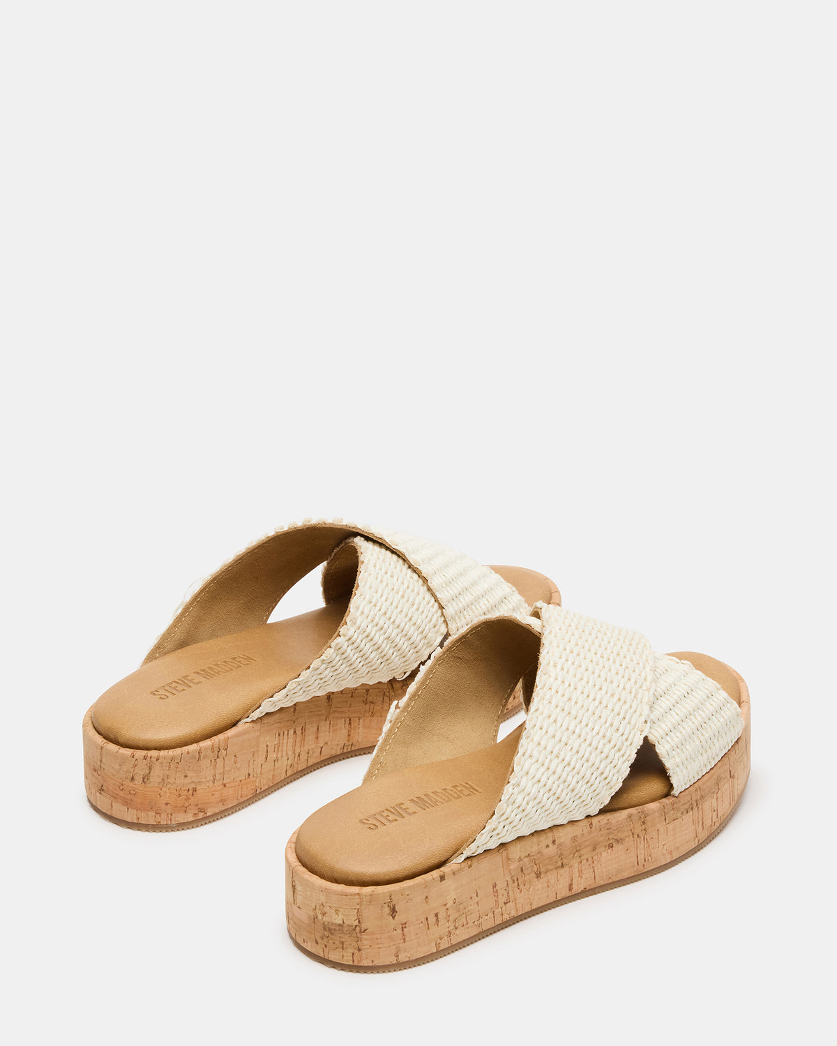 TULUM Bone Raffia Platform Flatform Women's Sandal | Steve Madden for Sale