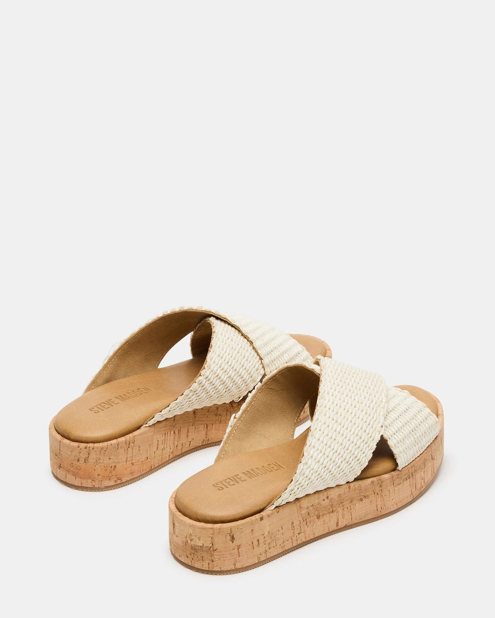 TULUM Bone Raffia Platform Flatform Women's Sandal | Steve Madden for Sale