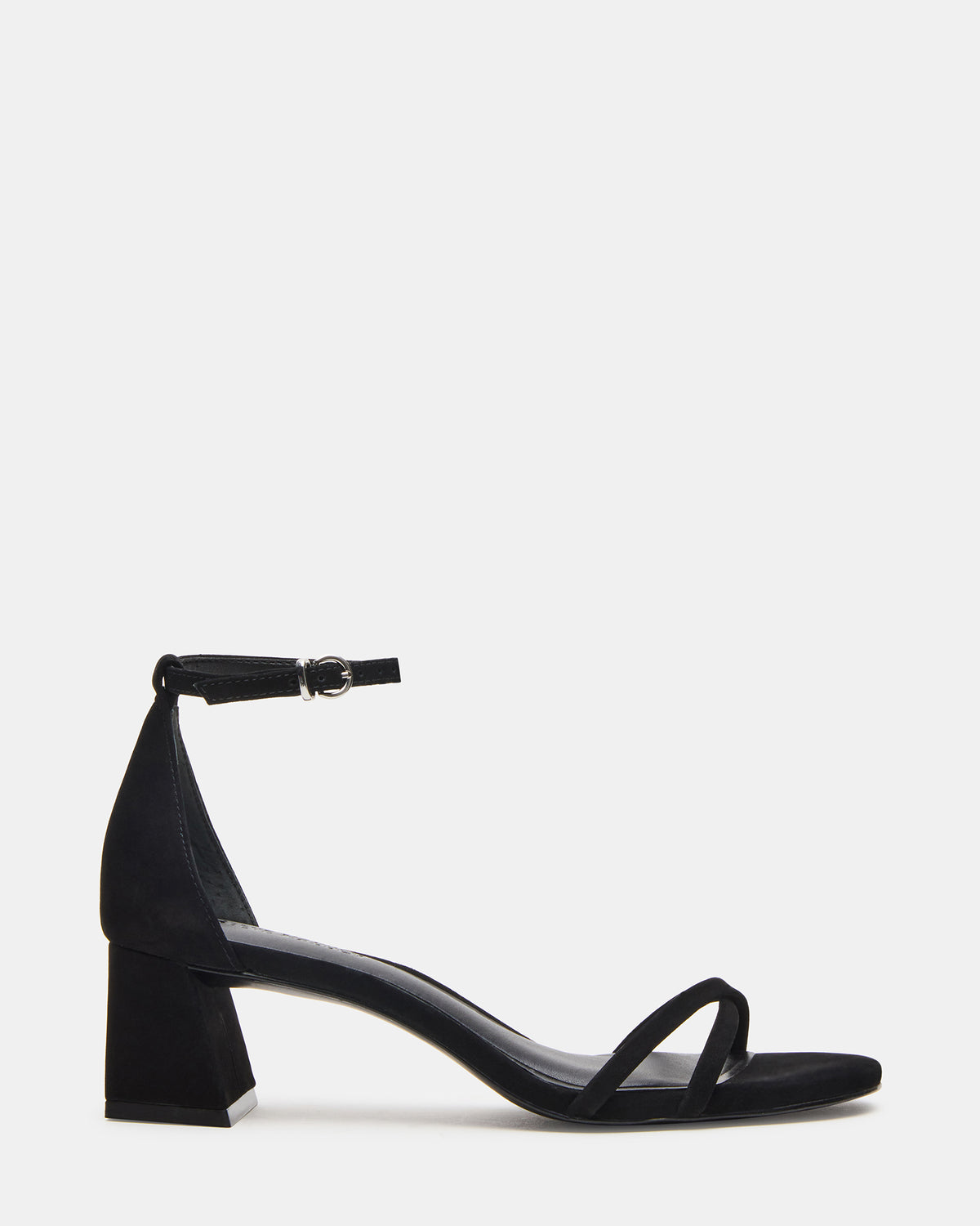 RAE Black Nubuck Strappy Block Heel Women's Sandal | Steve Madden discount