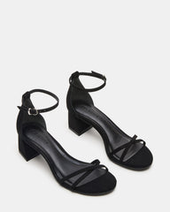 RAE Black Nubuck Strappy Block Heel Women's Sandal | Steve Madden discount