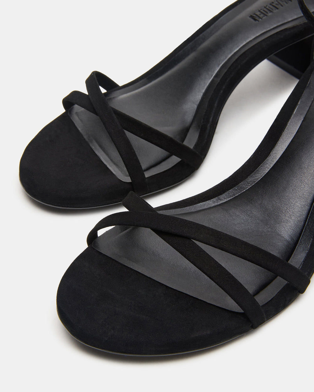 RAE Black Nubuck Strappy Block Heel Women's Sandal | Steve Madden discount