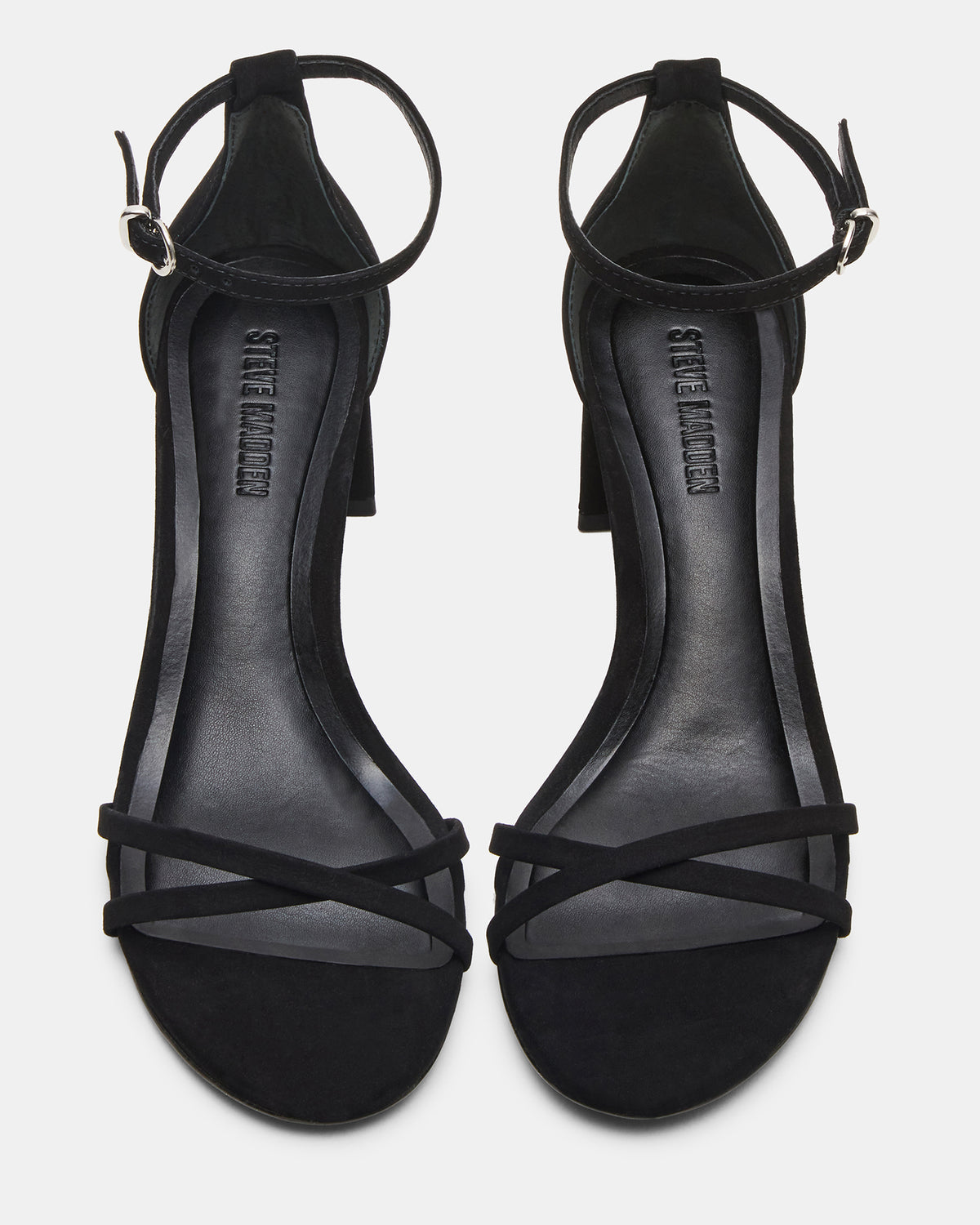 RAE Black Nubuck Strappy Block Heel Women's Sandal | Steve Madden discount