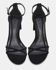 RAE Black Nubuck Strappy Block Heel Women's Sandal | Steve Madden discount
