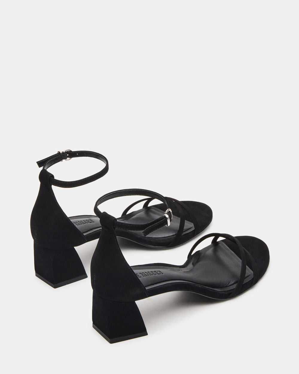 RAE Black Nubuck Strappy Block Heel Women's Sandal | Steve Madden discount