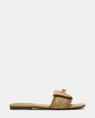 MORELAND Natural Raffia Slide Women's Sandal | Steve Madden online