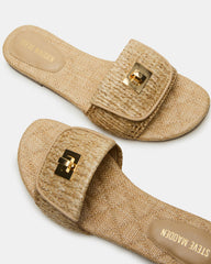 MORELAND Natural Raffia Slide Women's Sandal | Steve Madden online