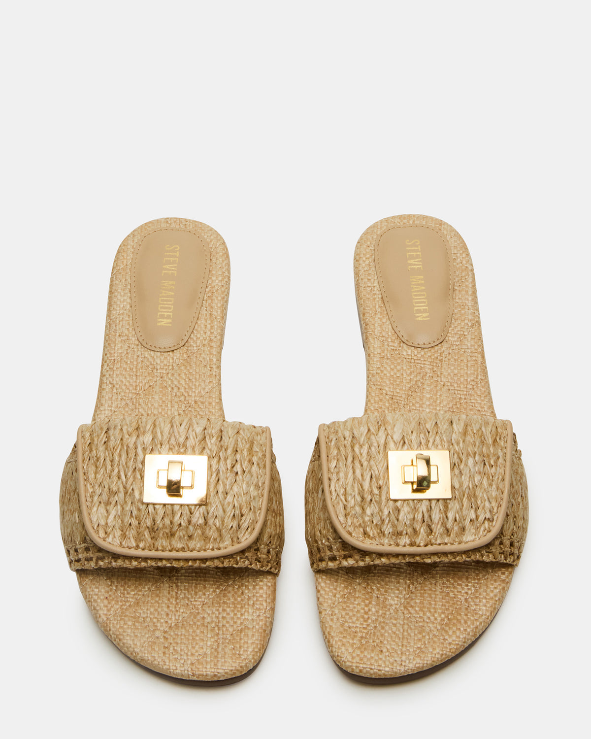 MORELAND Natural Raffia Slide Women's Sandal | Steve Madden online