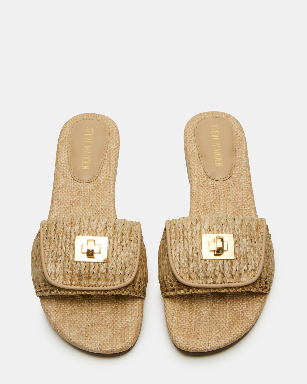 MORELAND Natural Raffia Slide Women's Sandal | Steve Madden online