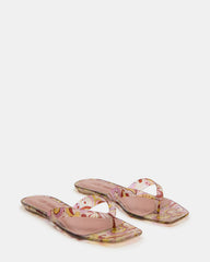 TRELLA Jelly Pink Print Square-Toe Thong Women's Sandal | Steve Madden near me