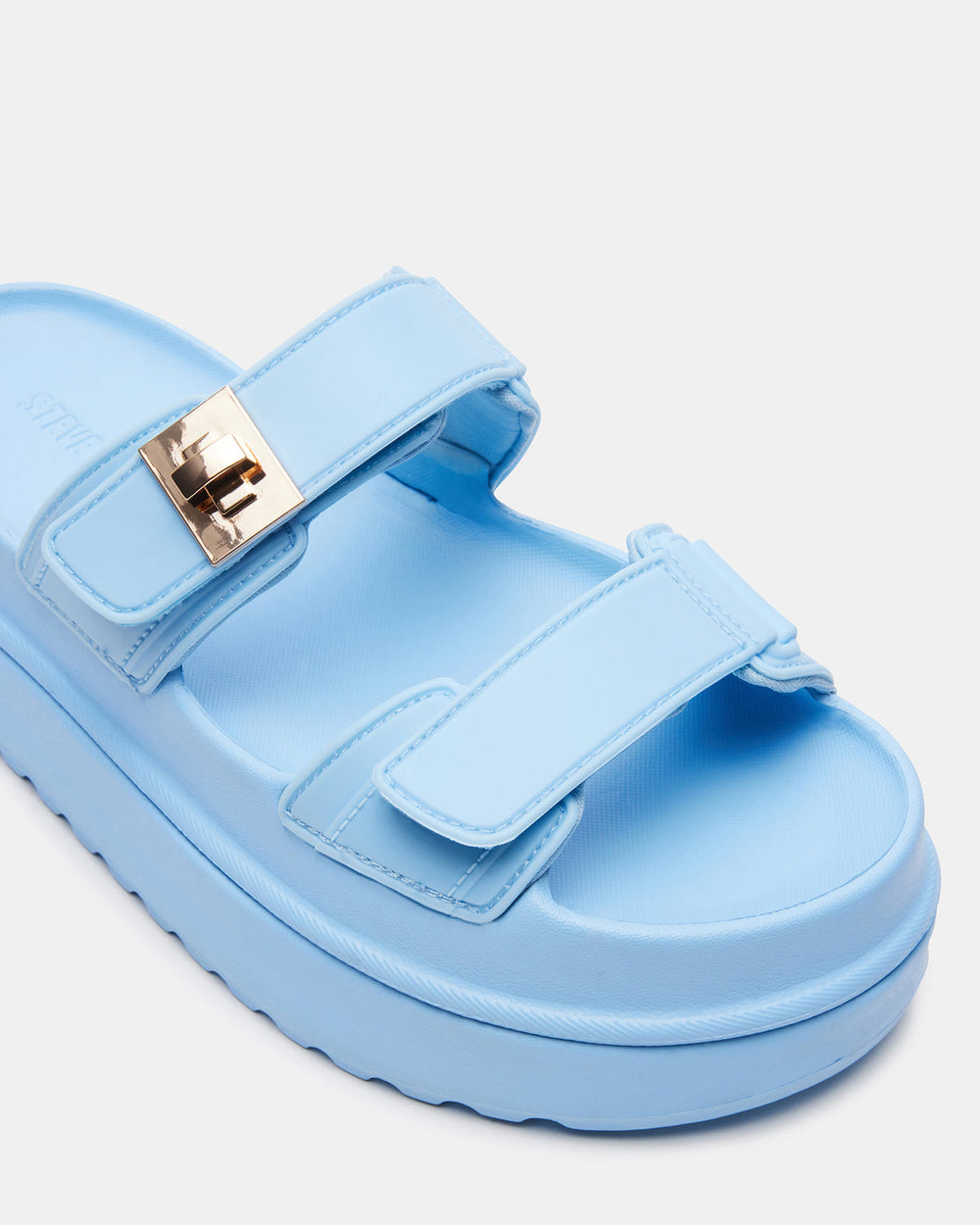 BIGSCHMONA JELLY Light Blue Women's Platform Slide Sandal | Steve Madden discount