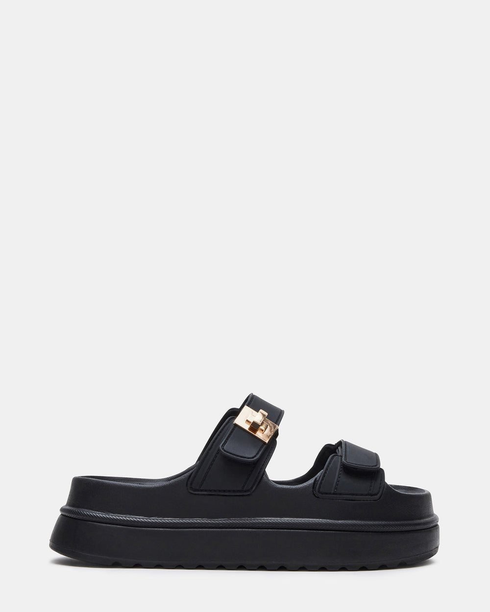 BIGSCHMONA JELLY Black Women's Platform Slide Sandal | Steve Madden US