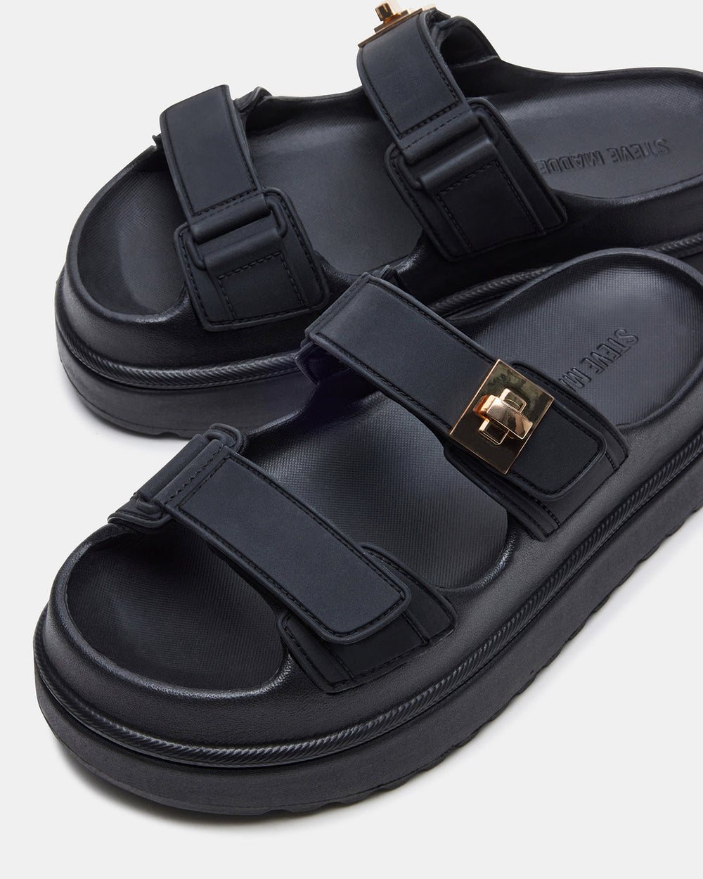 BIGSCHMONA JELLY Black Women's Platform Slide Sandal | Steve Madden US