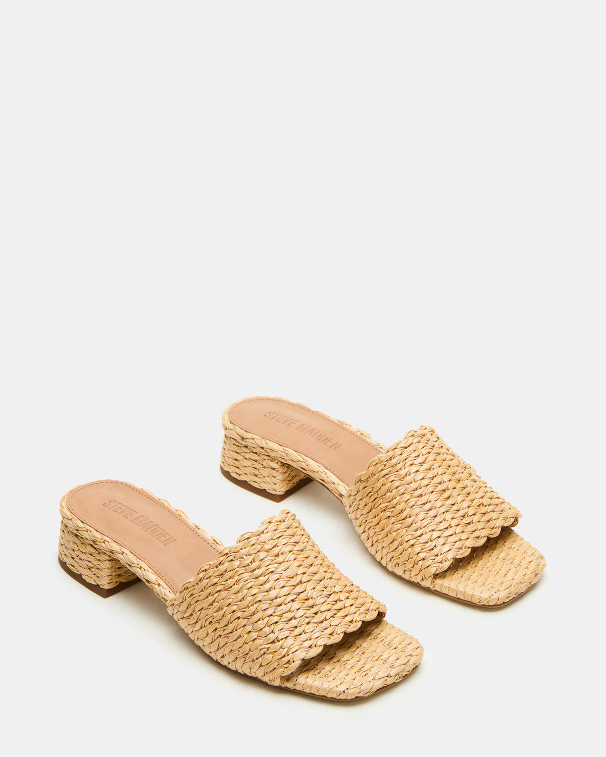 MONTGOMERY Raffia Square-Toe Slide Mule Women's Sandal | Steve Madden Sale