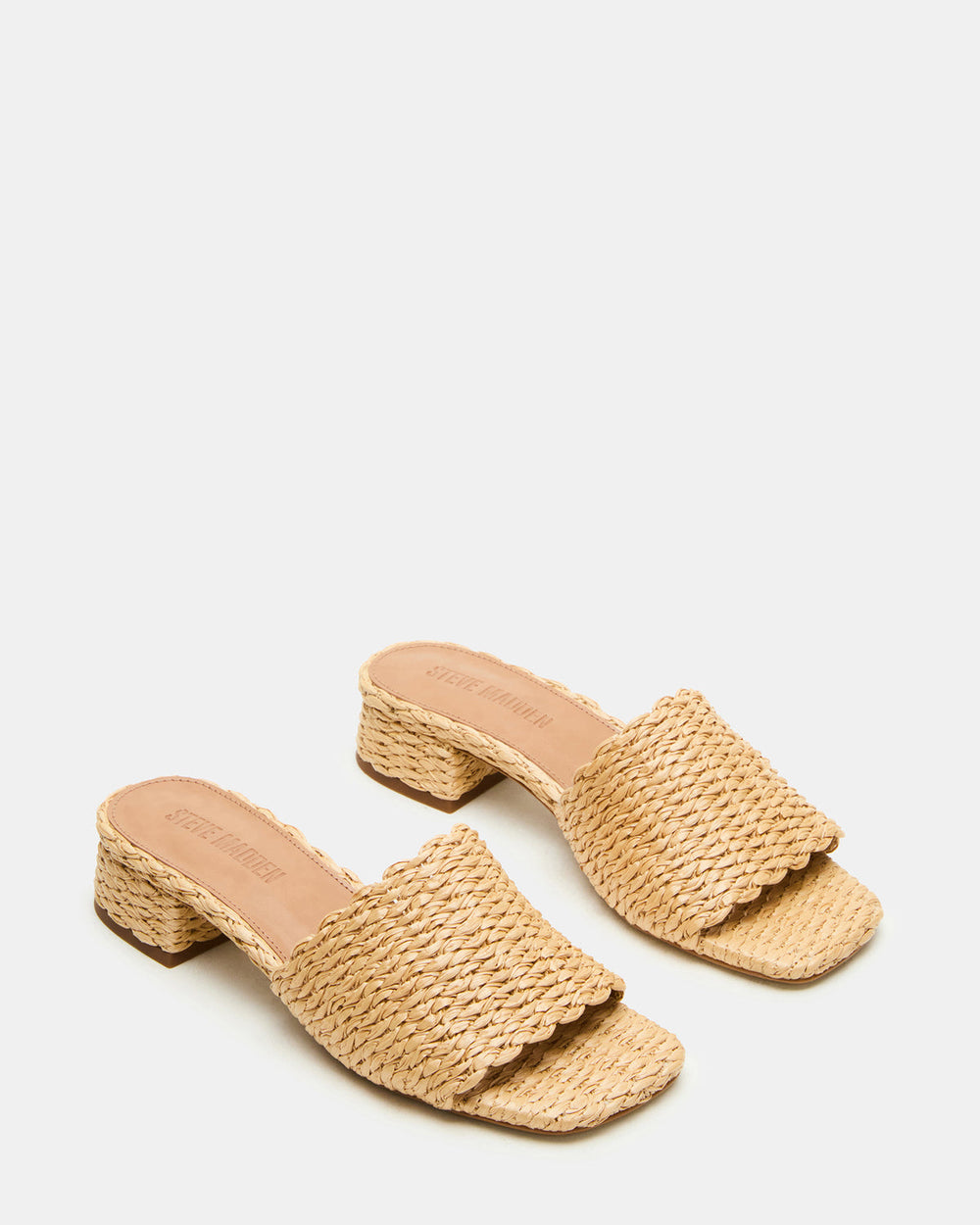 MONTGOMERY Raffia Square-Toe Slide Mule Women's Sandal | Steve Madden Sale