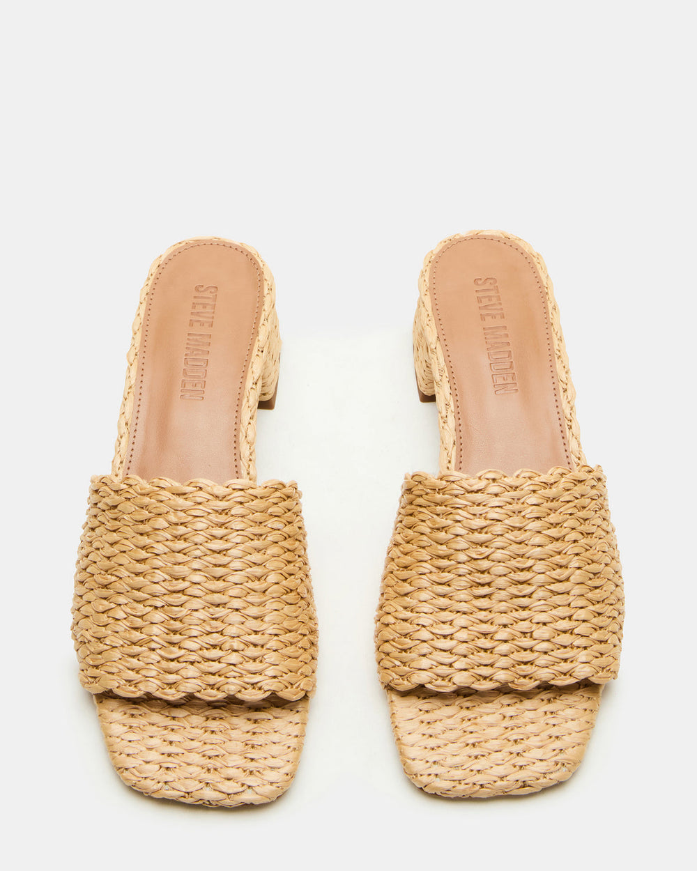 MONTGOMERY Raffia Square-Toe Slide Mule Women's Sandal | Steve Madden Sale