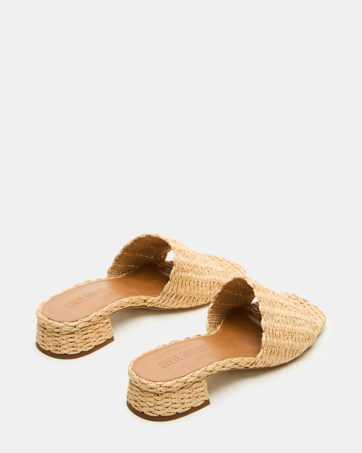 MONTGOMERY Raffia Square-Toe Slide Mule Women's Sandal | Steve Madden Sale