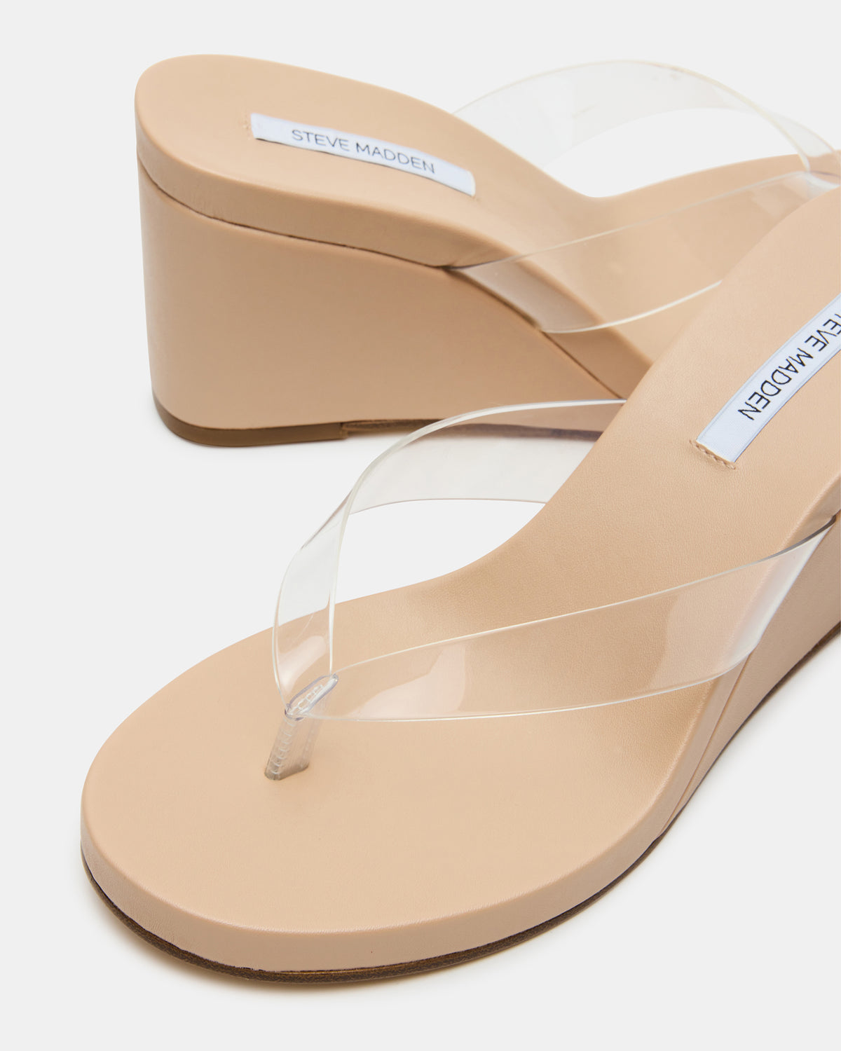PLAYING Clear Thong Wedge Women's Sandal | Steve Madden for Sale