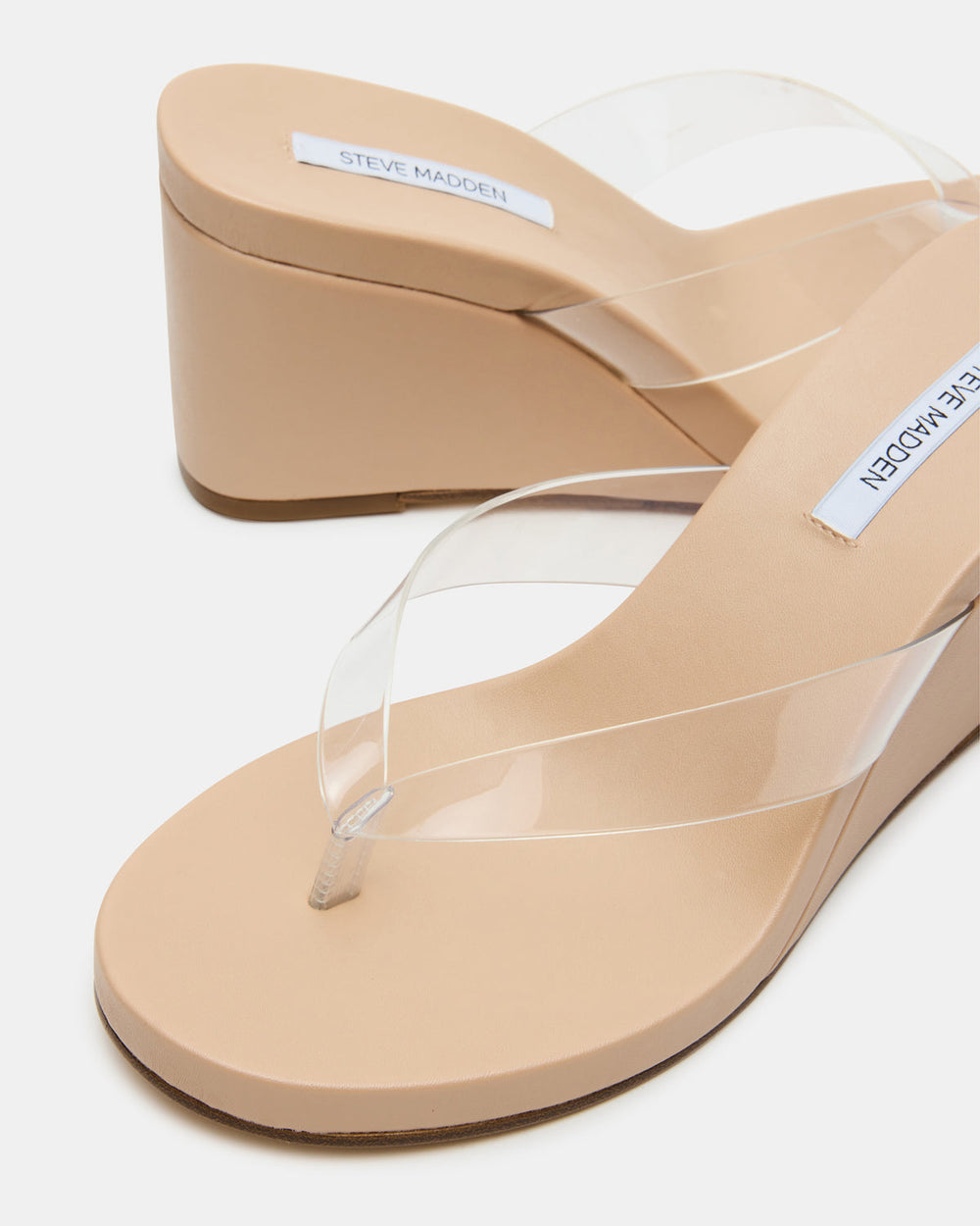 PLAYING Clear Thong Wedge Women's Sandal | Steve Madden for Sale