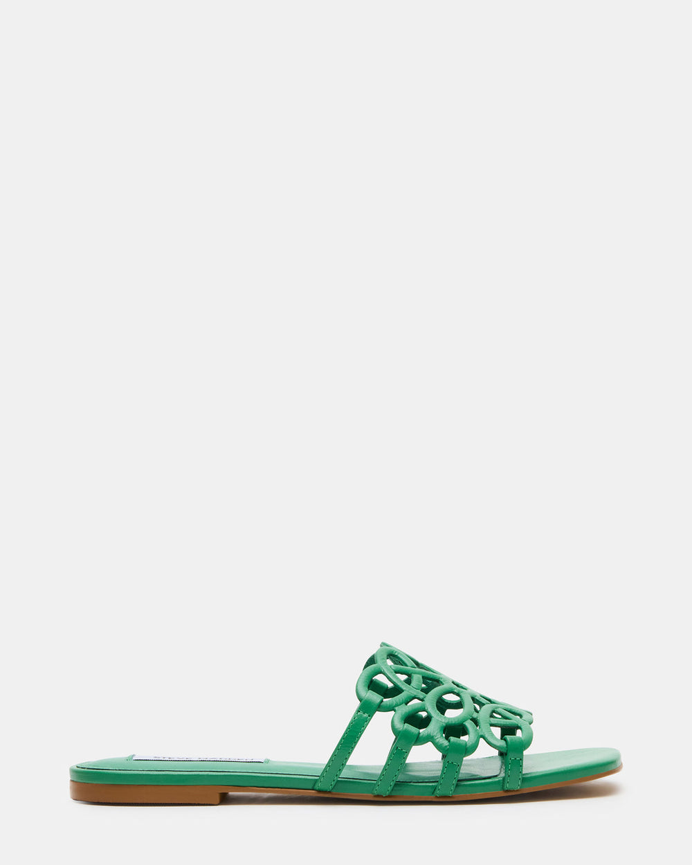 LOTUS Green Leather Square-Toe Slide Women's Sandal | Steve Madden on Sale