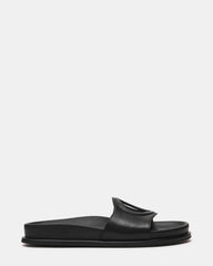 ZOSIA Black Leather Cut-Out Slide Footbed Women's Sandal | Steve Madden near me