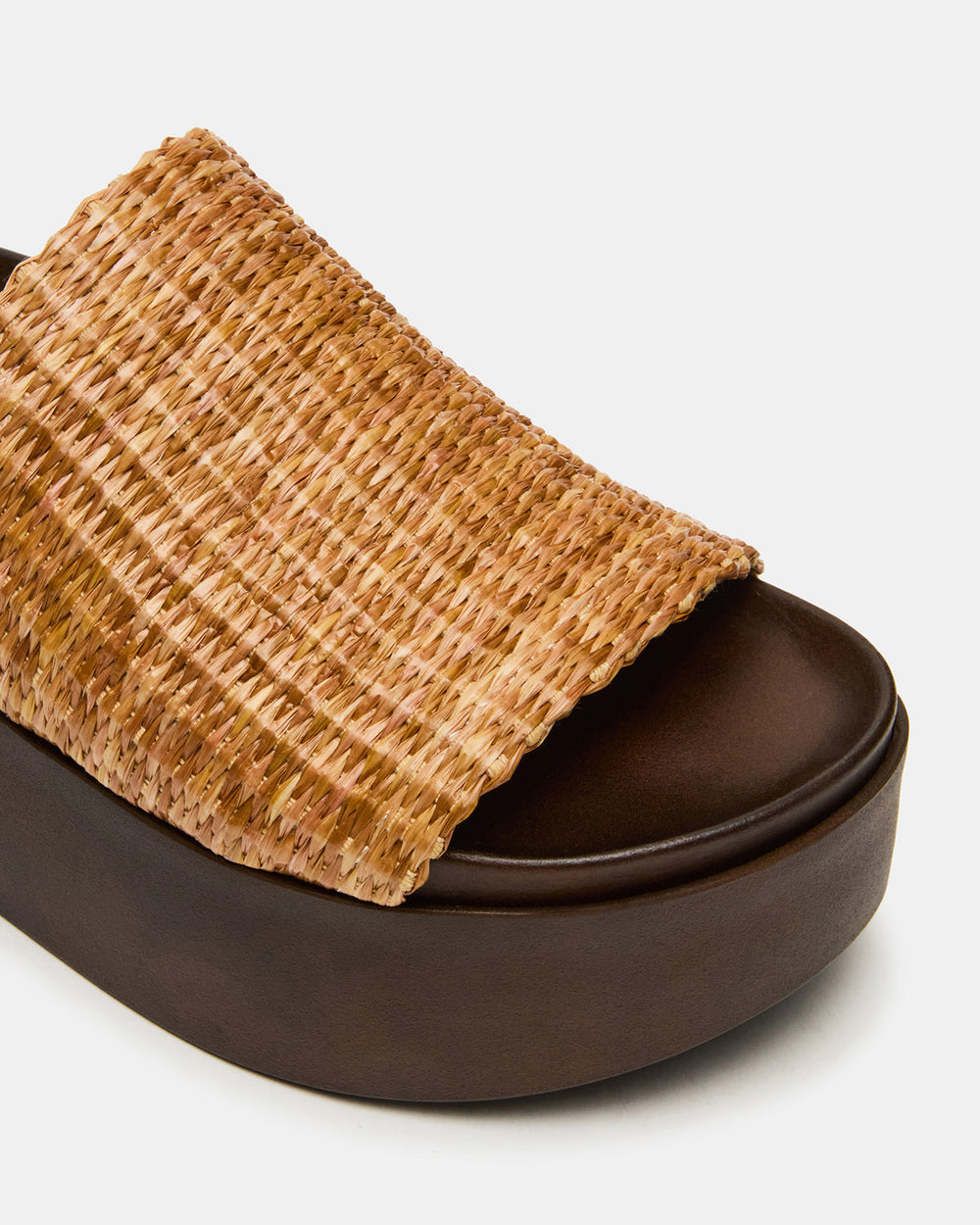ARWEN Natural Raffia Platform Footbed Slide Chunky Women's Sandal | Steve Madden discount