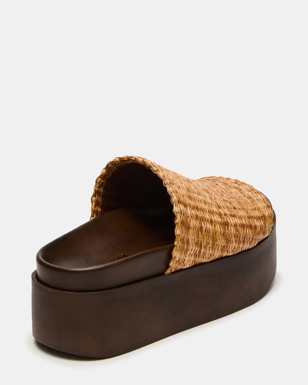 ARWEN Natural Raffia Platform Footbed Slide Chunky Women's Sandal | Steve Madden discount