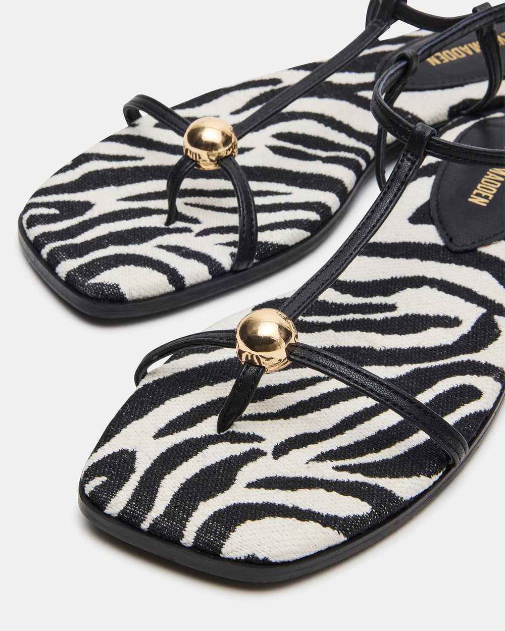 RITZY Zebra Square-Toe Strappy Women's Sandal | Steve Madden outlet