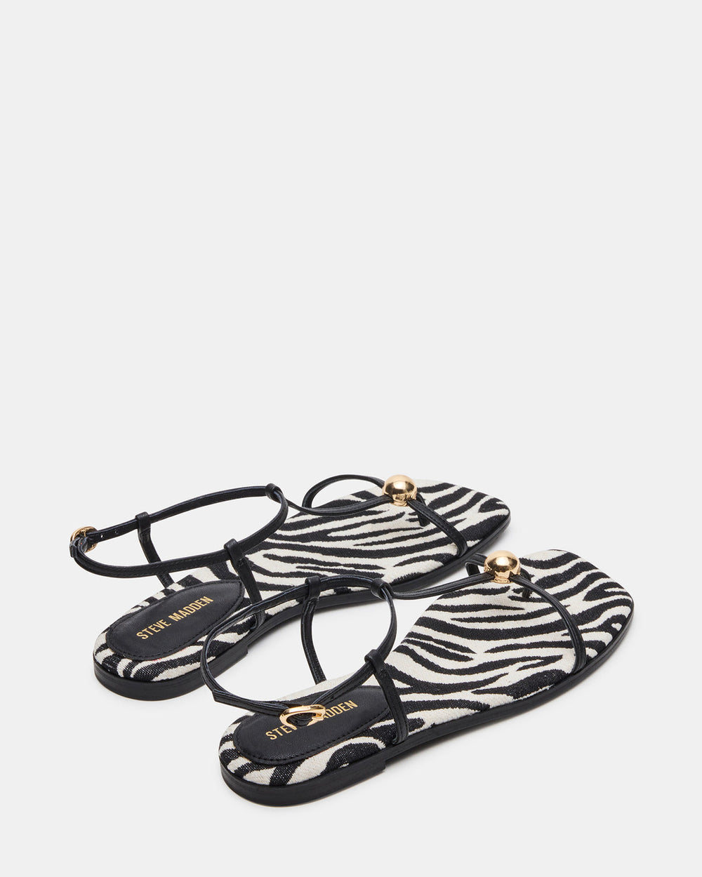 RITZY Zebra Square-Toe Strappy Women's Sandal | Steve Madden outlet