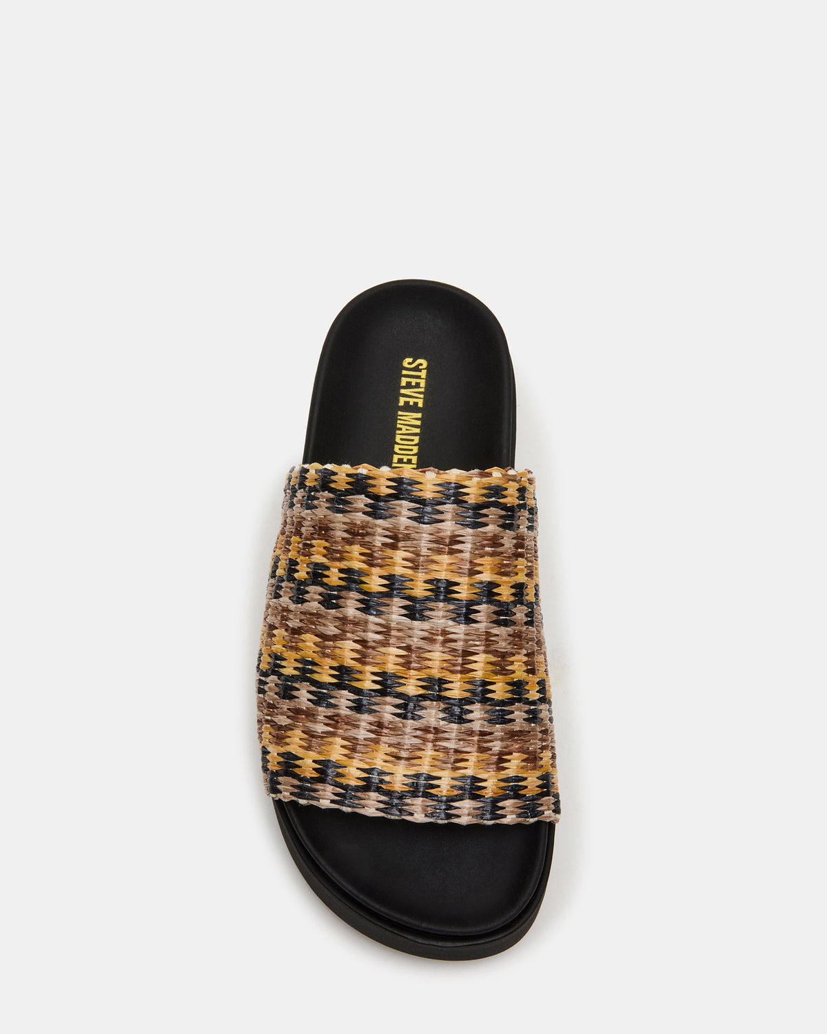 ARWEN Multi Raffia Platform Footbed Slide Chunky Women's Sandal | Steve Madden for Sale