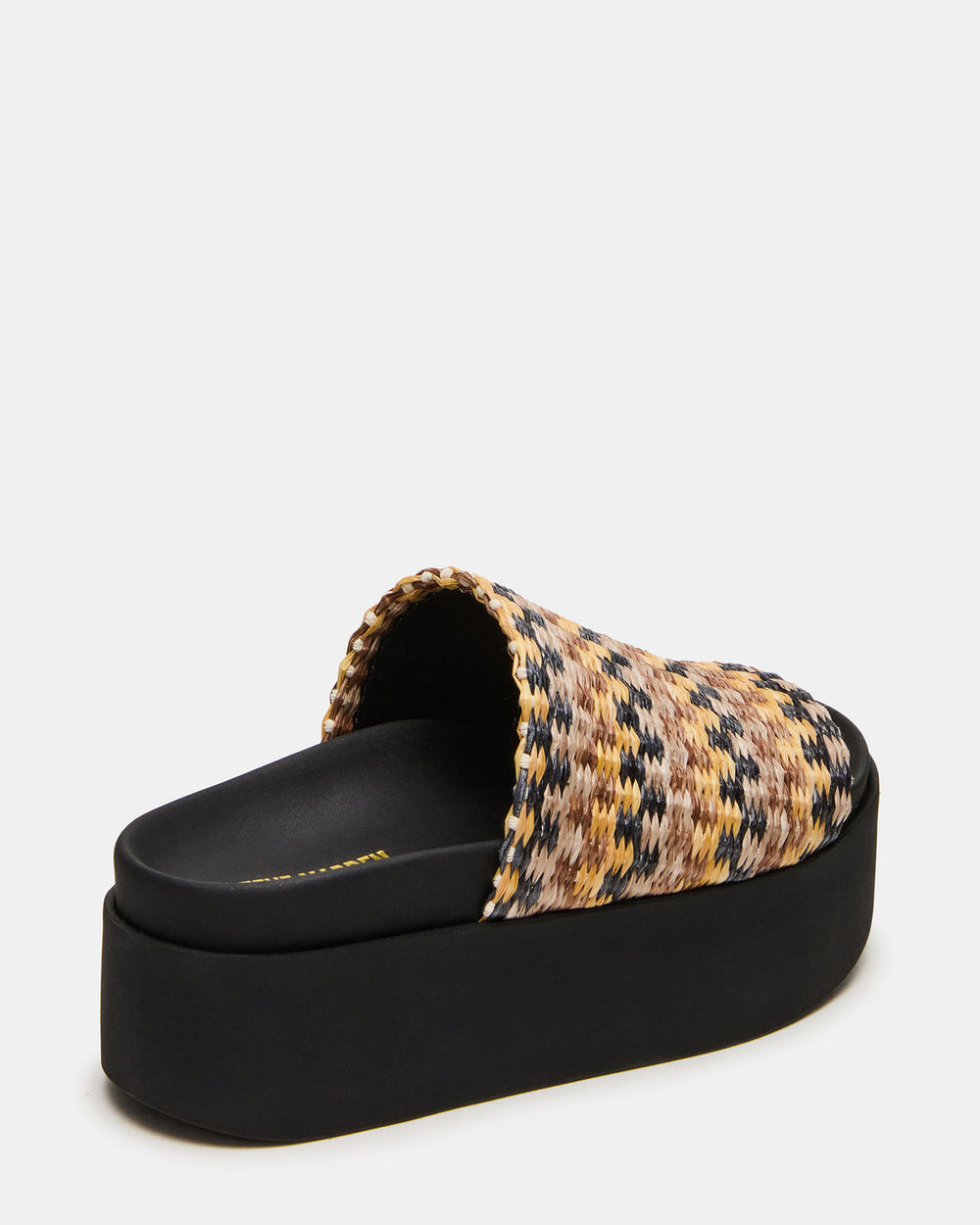 ARWEN Multi Raffia Platform Footbed Slide Chunky Women's Sandal | Steve Madden for Sale