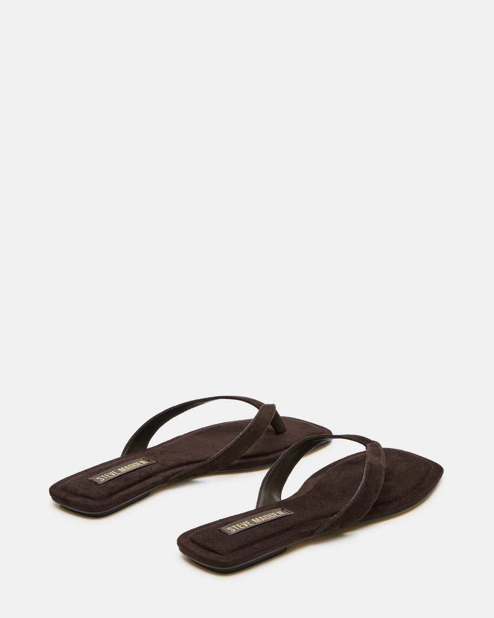 TRELLA Brown Suede Square-Toe Thong Women's Sandal | Steve Madden online