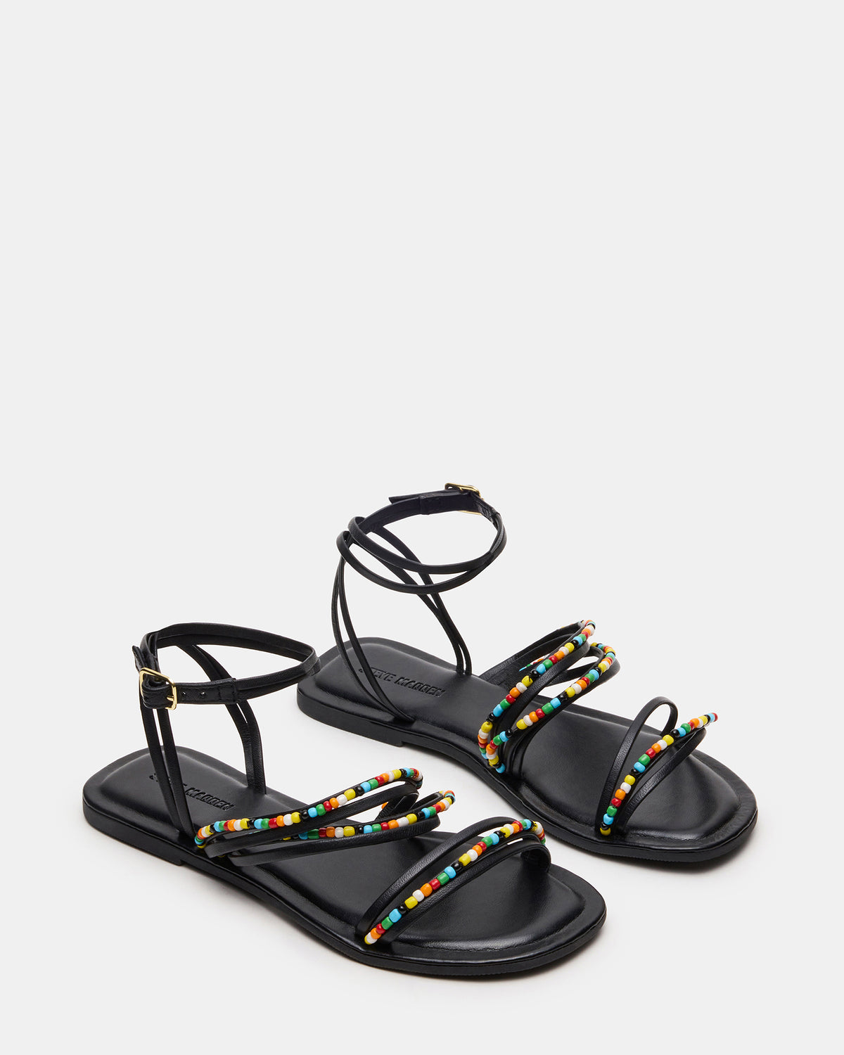 VIMA Black Multi Strappy Multi-Colored Women's Sandal | Steve Madden Sale