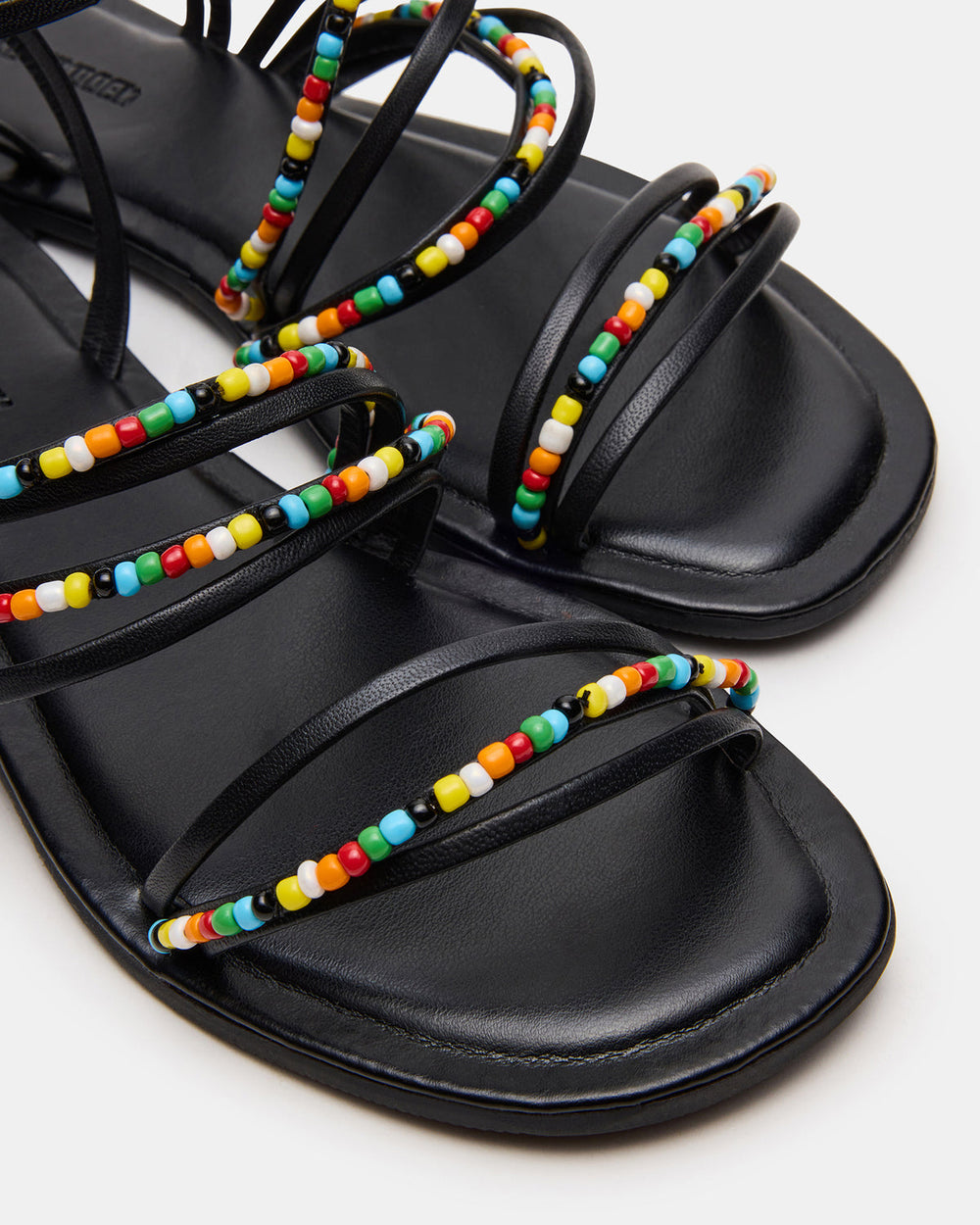 VIMA Black Multi Strappy Multi-Colored Women's Sandal | Steve Madden Sale