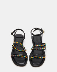 VIMA Black Multi Strappy Multi-Colored Women's Sandal | Steve Madden Sale