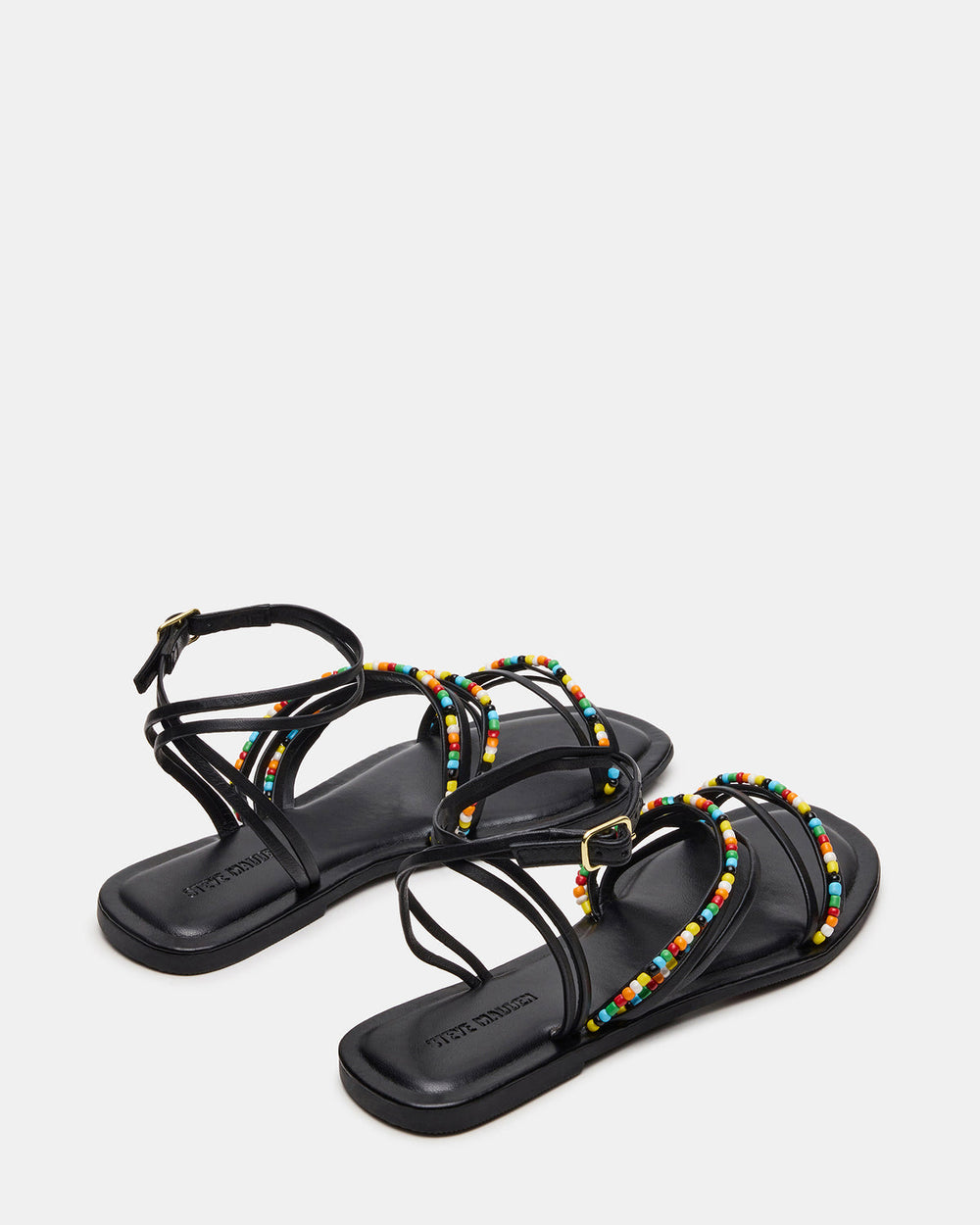 VIMA Black Multi Strappy Multi-Colored Women's Sandal | Steve Madden Sale