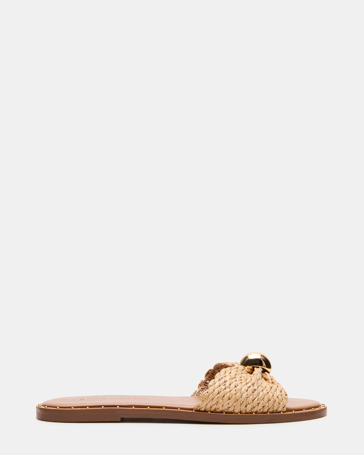 DIPSY Natural Raffia Slide Rounded Toe Women's Sandal | Steve Madden US