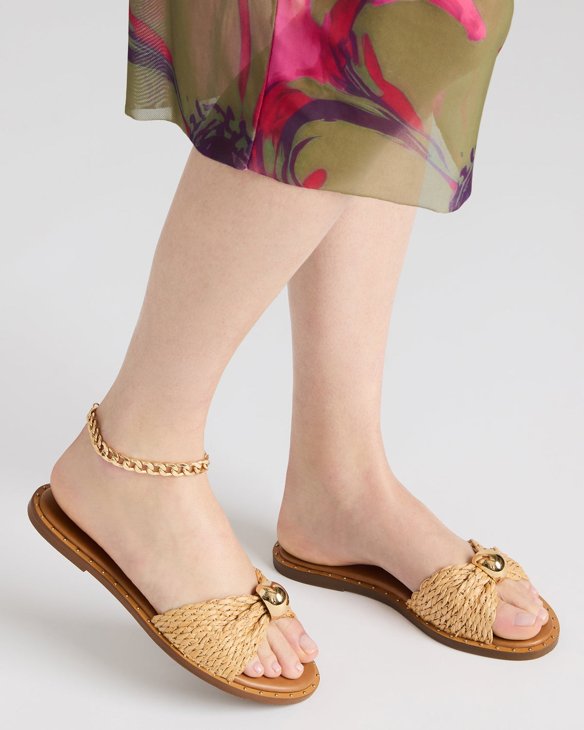 DIPSY Natural Raffia Slide Rounded Toe Women's Sandal | Steve Madden US
