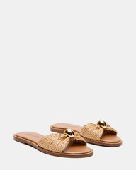 DIPSY Natural Raffia Slide Rounded Toe Women's Sandal | Steve Madden US