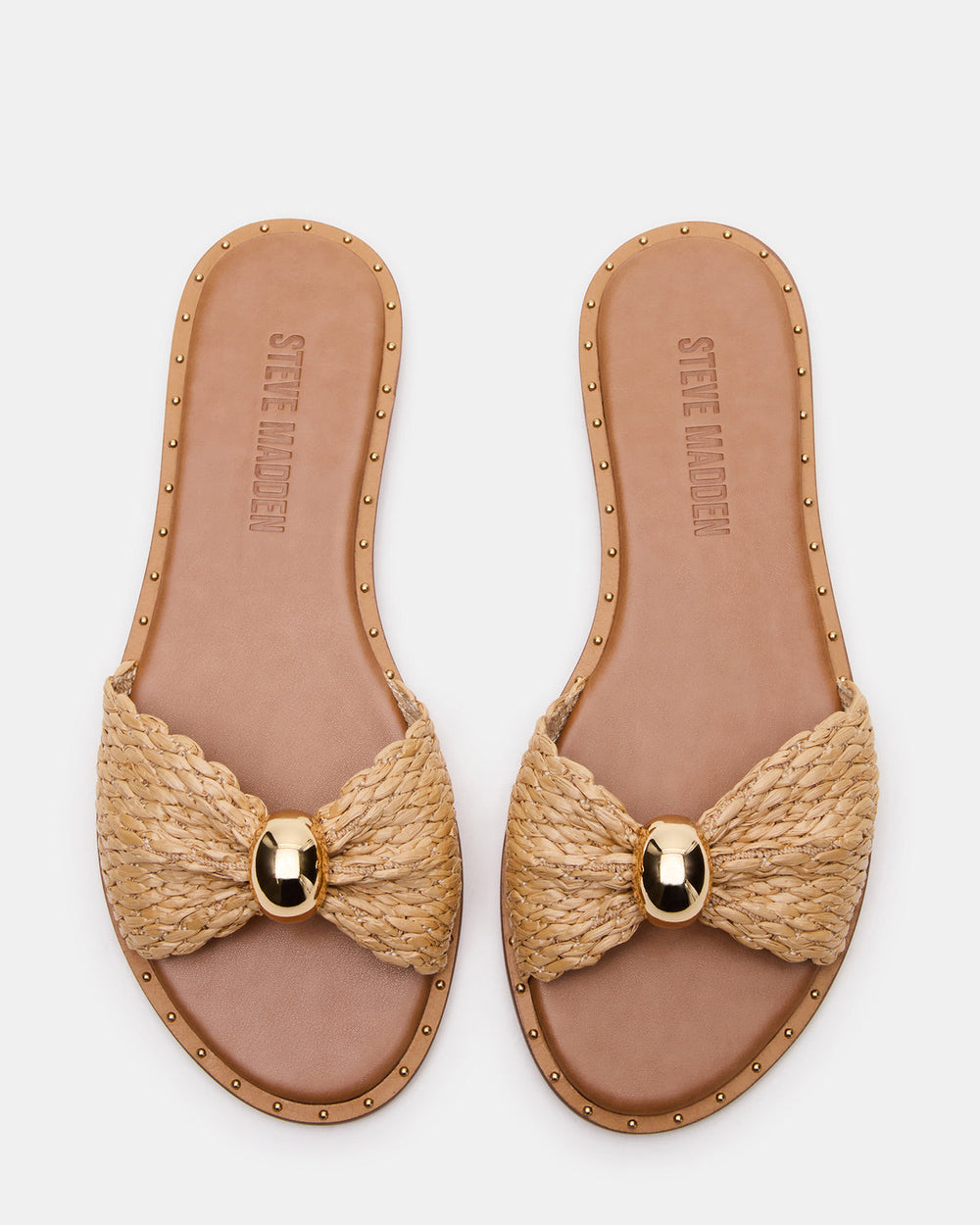 DIPSY Natural Raffia Slide Rounded Toe Women's Sandal | Steve Madden US