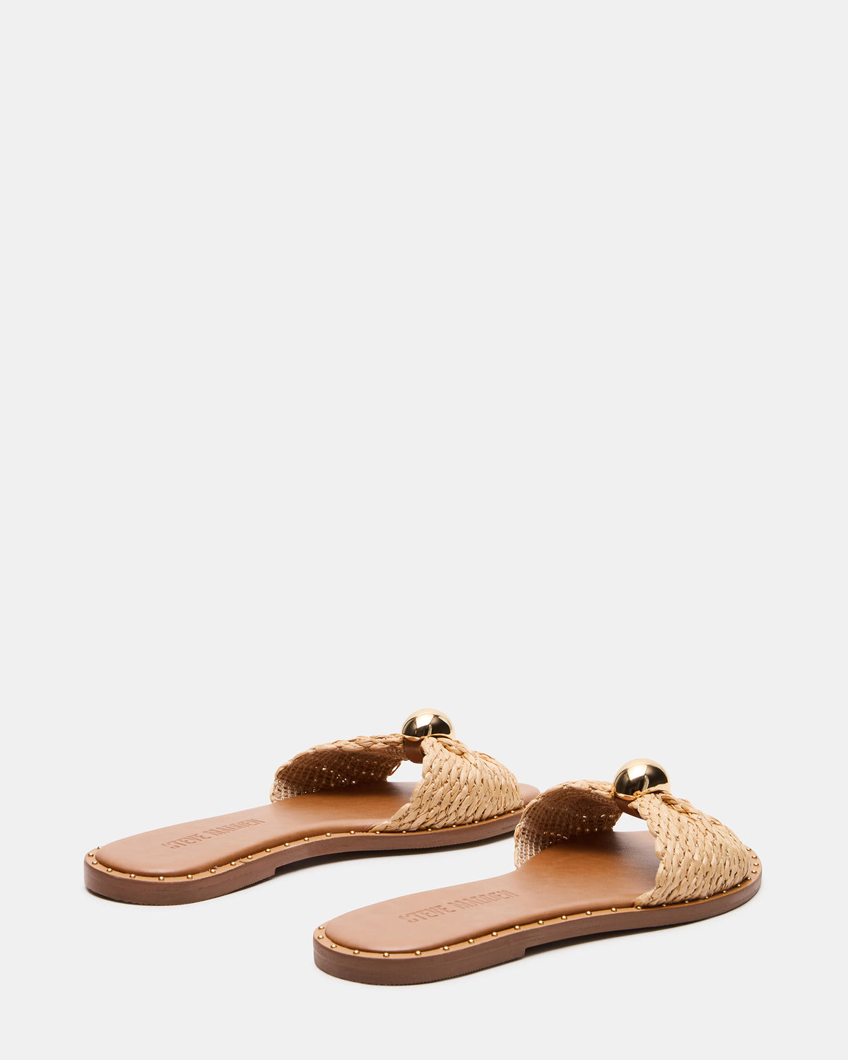 DIPSY Natural Raffia Slide Rounded Toe Women's Sandal | Steve Madden US