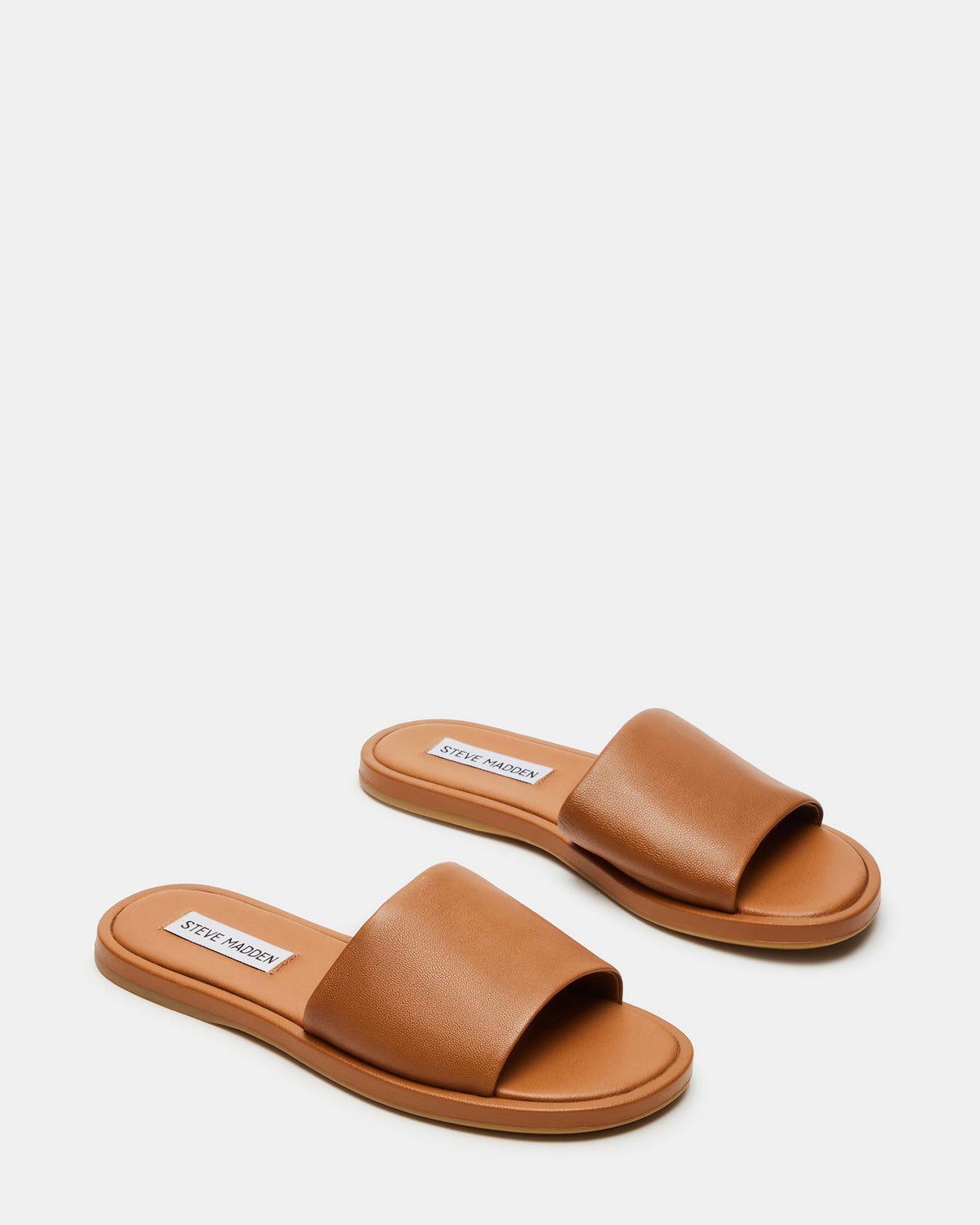 KAYA Brown Leather Slide Sandal | Women's Sandals | Steve Madden near me