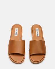 KAYA Brown Leather Slide Sandal | Women's Sandals | Steve Madden near me
