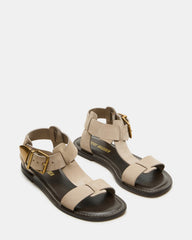 BRAZINN Taupe Nubuck Strappy Flat Sandal Women's Sandal | Steve Madden discount