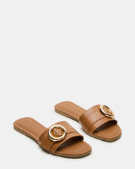 REEF Tan Leather Square-Toe Slide Women's Sandal | Steve Madden online
