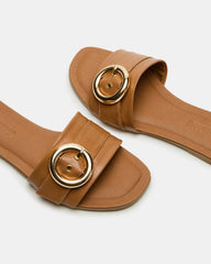 REEF Tan Leather Square-Toe Slide Women's Sandal | Steve Madden online