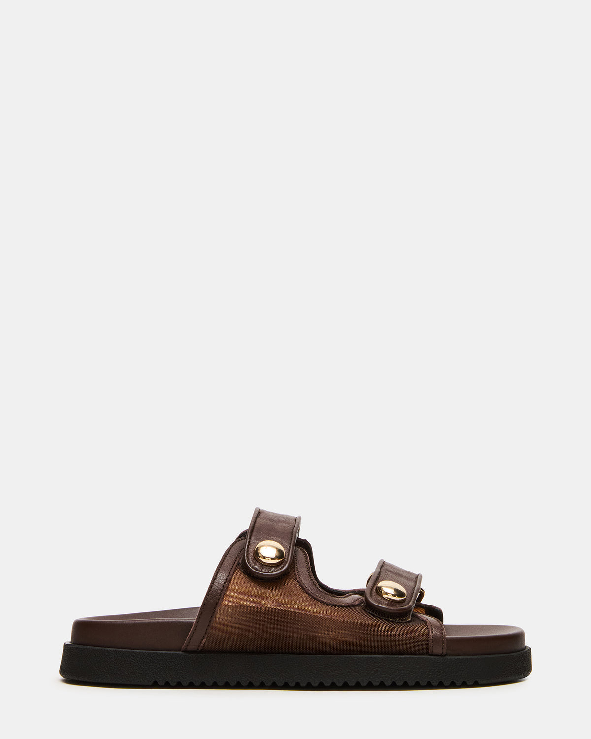 ATHENS Brown Mesh Slide Footbed Flatform Women's Sandal | Steve Madden Sale
