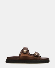 ATHENS Brown Mesh Slide Footbed Flatform Women's Sandal | Steve Madden Sale