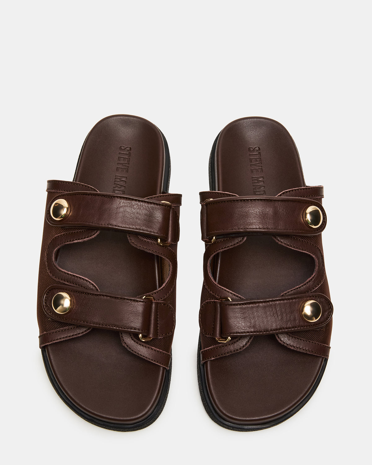 ATHENS Brown Mesh Slide Footbed Flatform Women's Sandal | Steve Madden Sale