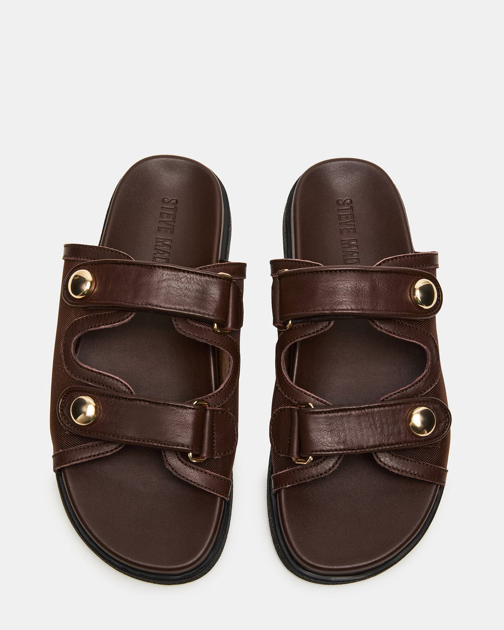 ATHENS Brown Mesh Slide Footbed Flatform Women's Sandal | Steve Madden Sale