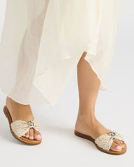 DIPSY Metallic Multi Slide Rounded Toe Women's Sandal | Steve Madden for Sale